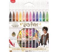 Maped Harry Potter - Rotuladores de selva decorados - 12 rotuladores para colorear lavables y resistentes al secado, multicolor