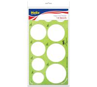 Maped Helix Large Circle Drawing Template - Precision Drafting & Drawing - Enhanced Accuracy - 10 Circles and 4 Radii - 6.75 Inch x 13.25 In
