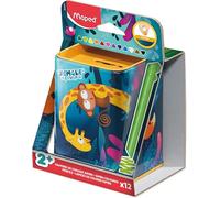 Maped Infinity Jumbo Jungle Fever - Caja de Metal con 12 Lápices de Colores Infinitos (100% Mina), No Necesitan Sacapuntas, Ergonómicos y Sin Residuos, Regalo para Niños a partir de 2 Años