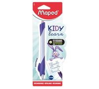 Maped Kidy Learn - Bolígrafo Borrable de Conejo para Niños, Diseño Ergonómico con Goma Integrada, Bolígrafo Recargable para Aprendizaje de Escritura, Accesorio Educativo Vuelta al Cole