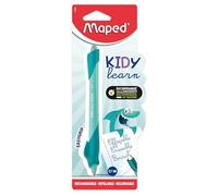 Maped Kidy Learn - Bolígrafo Borrable de Tiburón para Niños, Diseño Ergonómico con Goma Integrada, Bolígrafo Recargable para Aprendizaje de Escritura en Primaria, Accesorio Vuelta al Cole