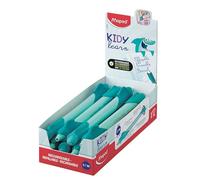 Maped Kidy Learn - Lote de 12 Bolígrafos Borrables de Tiburón, Diseño Ergonómico para Aprendizaje de Escritura, Bolígrafos Recargables con Goma Integrada, Pack Escolar para Primaria y Academias