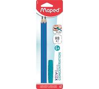 Maped Lápices de grafito Kidy Learn Concentration HB#2 con agarre ergonómico antideslizante Pack 2