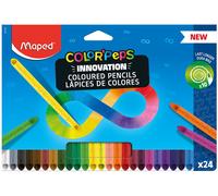 Maped Lápices de Colores Peps Infinity, Set de 24 Colores Surtidos, Duración 10