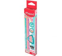 Maped – Lápices de grafito Black Peps Pastel – 3 lapiceros madera con goma, 3 colores