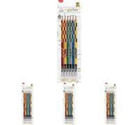 Maped - Lápices de Grafito - Colección Harry Potter - Pack con 6 Lapiceros de Madera HB - Incluyen Goma de Borrar - Minas Resistentes y Fáciles de Afilar - Diseño Lúdico (Paquete de 4)