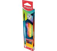 Maped - Lápices de papel triangulares BLACK'PEPS ENERGY con goma - HB mediano - x6 lápices multicolor