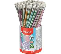 Maped Lapiz de grafito plastico glitter deco hb con goma 72 colores surtidos