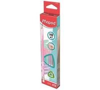 Maped: Lápiz triangular HB con goma, brillante, 12 unidades