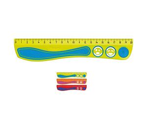 MAPED Lot de 3 Règles plate Kidy Grip Plastique 20 cm Coloris Aléatoire