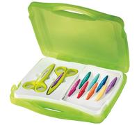 Maped - Tijeras para Niños - Maleta con 2 Monturas de Tijeras para Recortes Creativos - Incluye 10 Juegos de Cuchillas Intercambiables - Tijeras Infantiles para Crear Divertidas Formas