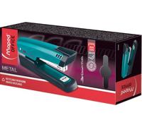 Maped Grapadora Deco Ess de metal – 20/25 hojas – Azul metalizado – con claveteado