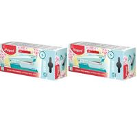 Maped - Material de Oficina - Grapadora Univ Metal - Capacidad de Grapado Simultáneo 20/25 Hojas - Diseño en Color Azul Pastel - Con Función de Punteado (Paquete de 2)