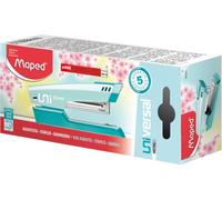 Maped Grapadora metálica universal – 20/25 hojas, azul pastel, función de punteado