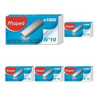 Maped - Material de Oficina - Grapas nº 10 en Caja Compacta - 1000 Unidades - Sistema para Comprobar Compatibilidad con Grapadora - Resultados Profesionales (Paquete de 5)
