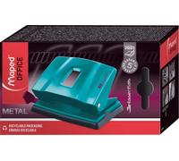 Maped - Material de Oficina - Perforador Deco Ess de Metal - Agujereador de Papel para 20/25 Hojas - Diseño en Color Azul Metalizado - Sistema de Sujeción de Hojas