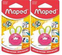 Maped - Material Escolar - Goma de Borrar Croc Croc Puzzle - Diseño Lúdico con 3 Partes - Forma Ergonómica - Borra Grafito y Tinta Sensible a Fricción - 3 Modelos Diferentes (Paquete de 2)