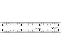 Maped - Material Escolar - Modelo Clásico - Regla Plana de 15 cm - Cuenta con Doble Graduación - Grabado de Alta Calidad - Diseño Transparente - Envasada en Bolsa de Plástico