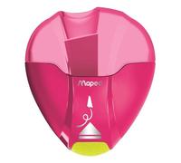 Maped - Material Escolar - Sacapuntas I Gloo Eject - Diseño con Depósito - Expulsa las Minas Rotas - 1 Orificio - Tamaño Compacto para el Estuche - 3 Diseños Diferentes