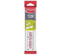 Maped - Material Escolar - Study Unbreakable - Regla Plana de 15 cm - Fabricada con Material Irrompible - Diseño Transparente con Doble Graduación Grabada