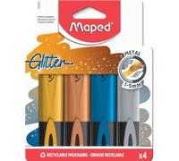 Maped Subrayadores Glitter Metal – Punta biselada 1-5 mm – Dorado/Bronce/Azul/Plata