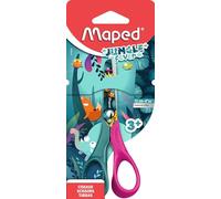 Maped - Tijeras para niños - Tijeras Jungle Fever - Tijeras de punta redonda - Cuchillas de acero inoxidable - Anillos ergonómicos 3D