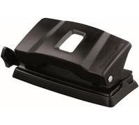 Maped - Perforadora de Papel - Essentials Metal 10/12 Hojas con 2 Agujeros- Agujeador de Papel con Regleta Multi Formatos - Tapa para Vaciar Confetis - Distancia de 80 mm entre Anillas - Color Negro