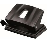 Maped - Perforadora de Papel - Essentials Metal 20/25 Hojas con 2 Agujeros- Agujeador de Papel con Regleta Multi Formatos - Tapa para Vaciar Confetis - Distancia de 80 mm entre Anillas - Color Negro