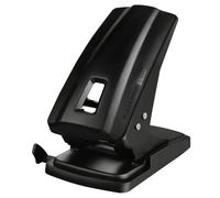 Maped Perforadora de papel Essentials Metal – 2 agujeros, 60/70 hojas, regleta, tapa confetis, negro