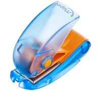 Maped - Perforadora de Papel - Punchito Compacta con 1 Agujero - Agujeador de Papel - Guía que se Posiciona entre las Anillas - Botón para Mantener el Cierre - 3 Diseños Diferentes