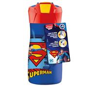 Maped Picnik - Botella de acero inoxidable superman - Sistema automático con botón de bloqueo - Botella para niños, acero inoxidable resistente - Color azul