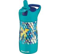 Maped Picnik - Botella Dragon Infantil de Acero Inoxidable de 430 ml, Botella Hermética con Pajita y Apertura Automática por Botón, Diseño de Escamas, Libre de BPA, Material Escolar y Recreo
