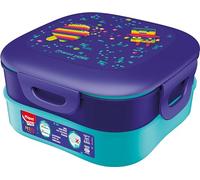 Maped Picnik - Caja de almuerzo infantil Pixel Party - 2 compartimentos modulares, con 1 compartimento impermeable, fácil de limpiar en el lavavajillas - 1,4 L