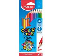Maped, Pinturas de Madera, Lápices de Colores Estuche, 12 Pinturas con Presentación en Caja de Cartón, Tonos Vibrantes para Acabados ,