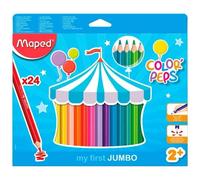 Maped - pinturas de madera - lápices de colores jumbo - 24 pinturas c