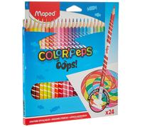 Maped - Pinturas de Madera - Lápices de Colores Oops - 24 Pinturas Borrables - I