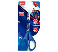 Maped Pulse Superman - Tijeras para niños (13 cm), diseño de anillos ergonómicos, corte de alta calidad, tijeras para niños, puntas redondas, a partir de 4 años, color azul