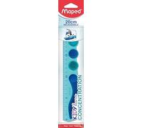 MAPED Regla Escolar 20 cm Irrompible, Diseño Ergonómico Para Máxima Concentración, Ideal Para Niños En Edad Escolar, Resistente Y Flexible, Herramienta Perfecta Para Clases Y Tareas