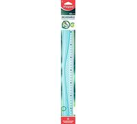 Maped - Regla Flexible de 40 cm, Regla Flexible y Resistente, con Bordes Antimanchas, Color Transparente Aleatorio, Azul o Verde