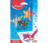 Maped Rotuladores Color'Peps Glitter – Alta opacidad, purpurina intensa, lavables – Pack 10
