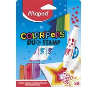 Maped - Rotuladores de Colores para Niños - Color's Peps Duo Stamp - 8 Rotulador