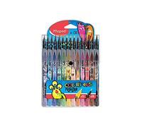 Maped - Rotuladores de Colores para Niños - Color's Peps Monster - 12 Rotuladores de Punta Media + 15 Lápices de Colores - Decorados con Dibujos - TInta Lavable - Estuche Reutilizable