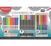 Maped - Set de dibujo Mandalas 33 pzas - Colores surtidos (rotuladores, finos, lápices y sacapuntas)