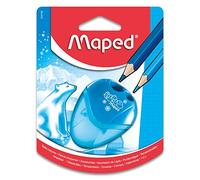 Maped Sacapuntas con Depósito (2 Orificios), Diseño I Gloo, Material Plástico Resistente, Ideal para Lápices y Colores, 3 Modelos Surtidos