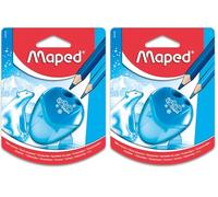 Maped Sacapuntas con Depósito (2 Orificios), Diseño I Gloo, Material Plástico Resistente, Ideal para Lápices y Colores, 3 Modelos Surtidos (Paquete de 2)