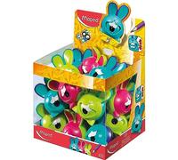 Maped - Sacapuntas CROC Rabbit, 20x Anspitzer, Multicolor, para lápiz de grafito y colores, compacto, estuche incluido, paquete de 1