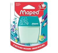 Maped Sacapuntas Shaker con Depósito, Doble Orificio para Lápices Estándar y Jumbo, Diseño Compacto y Resistente, Gran Capacidad para Virutas, 3 Colores Diferentes