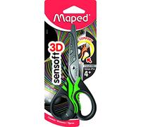 Maped Sensoft Fluo 484310, Tijeras con Asas Flexibles, Asimétrico, surtido: colores aleatorios