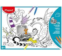 Maped - Set de Dibujo - Manteles Individuales para Colorear - Ideal para Celebraciones con Amigos - 15 Ilustraciones Diferentes - Pintar con Lápices de Colores - Formato A3