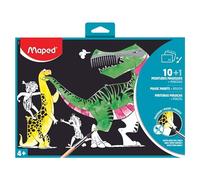 Maped - Set de Dibujo - Pintura Mágica - Aparece con el Agua - Incluye Pincel - Pintura No Necesaria - 10 Ilustraciones Diferentes - Actividad Limpia - Formato A4